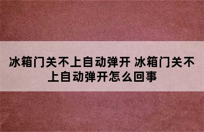 冰箱门关不上自动弹开 冰箱门关不上自动弹开怎么回事